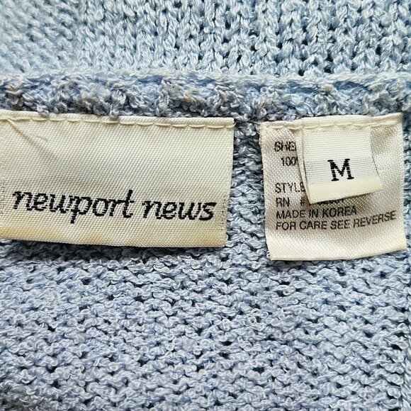 Newport News Pastel Blue Unique Zipper Design Top - M - Picture 5 of 8
